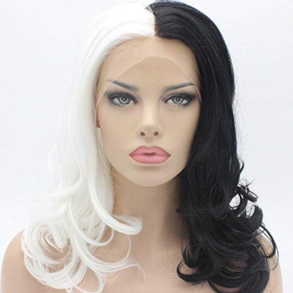 💕CRUELLA DEVILLE 16”LACE FRONT HALLOWEEN WIG NWT